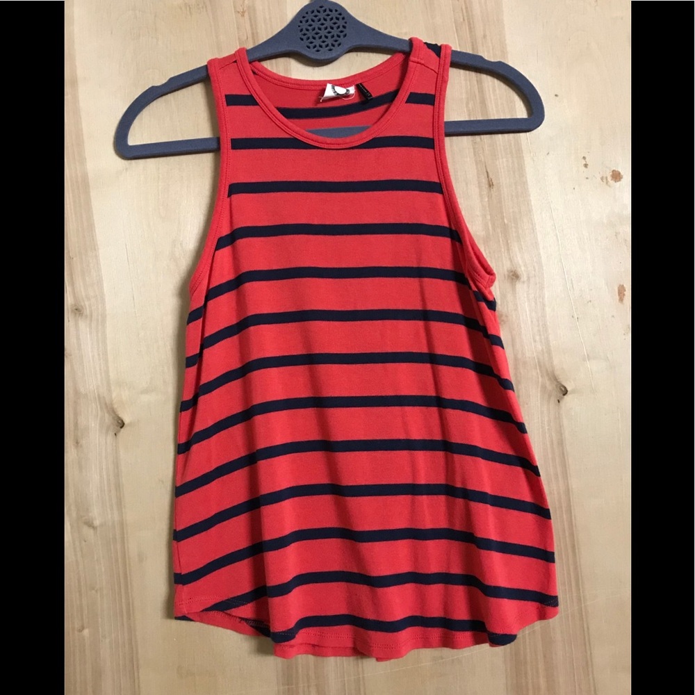 Akemi + Kin Navy & Red Striped Tank Top Size XS